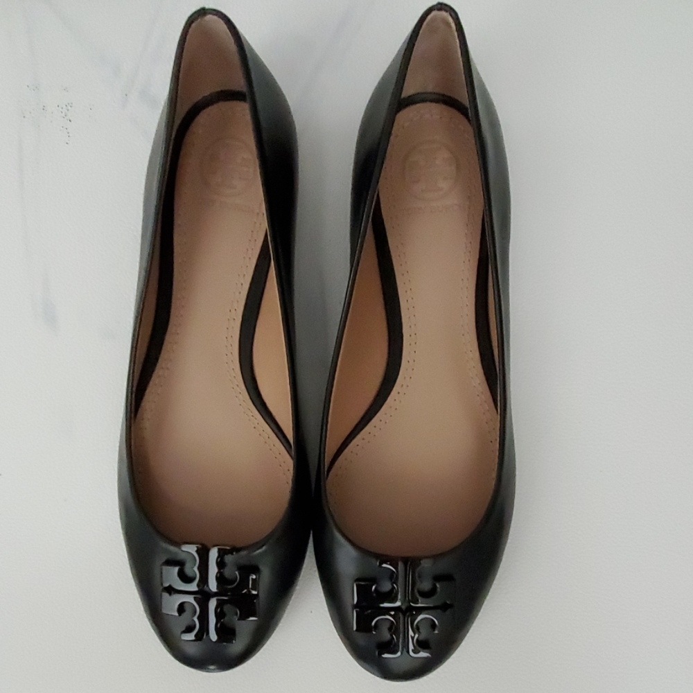 Black leather Tory Burch Lowell2 flats